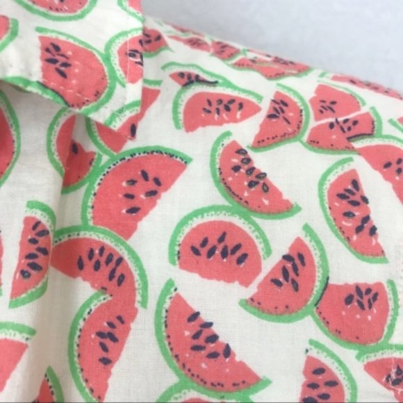 J. Crew Perfect Fit button up watermelon print XXS - Picture 7 of 8